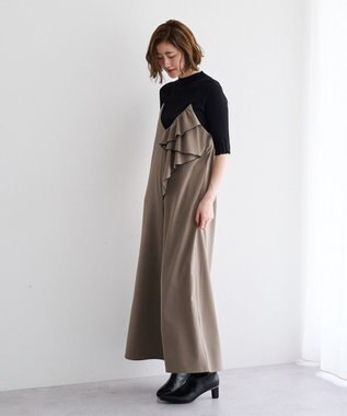YECCA VECCA ハイネック5分袖リブニット Black