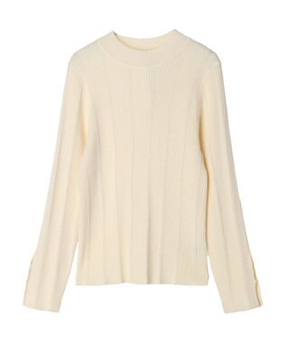 earth music&ecology 袖パールハイネックリブプルオーバー Off White