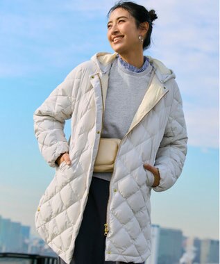 UNFILO 【自宅で洗濯OK / 軽量で暖かい】TAIONコラボ 2WAY キルティングダウン アイボリー