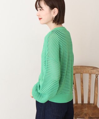 AMERICAN HOLIC 【先行予約】ジップアップメッシュニットカーディガン【WEB限定カラー有り】 Green