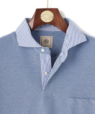 J.PRESS MEN 【WEB・一部店舗限定】バーズアイカノコ ポロシャツ サックスブルー系