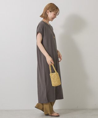 AMERICAN HOLIC ワッフルサイドスリット半袖ワンピース Charcoal Gray