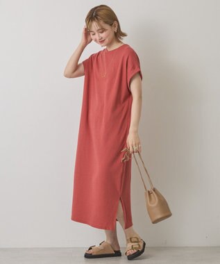 AMERICAN HOLIC ワッフルサイドスリット半袖ワンピース Orange