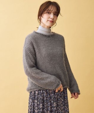 ANY レーシーネットニット チャコール