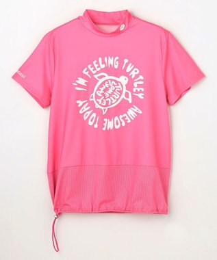 PW CIRCULUS 【WOMEN】SEA TURTLE メッシュコンビモックネックT ゴルフウェア レディース ピンク系