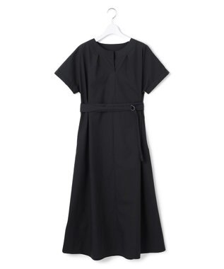 23区 L 【一部店舗限定/UVカット/洗える】タイプライター サック風 ワンピース ネイビー系