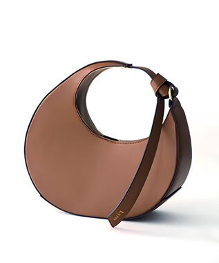 style code [Lyrss/リルス] イタリア製牛トコ皮 ハーフムーンエシカル レザー バッグ キャメル