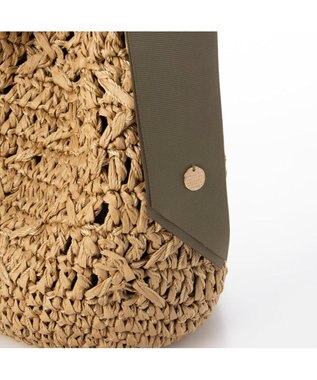 UNBILLION cachecache 下がりグログラン柄編みワンハンドルクロッシェトート カーキ