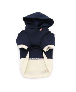 PET PARADISE ペットパラダイス  ペティヒート パーカー 《バイカラー》 小型犬 紺（ネイビー・インディゴ）