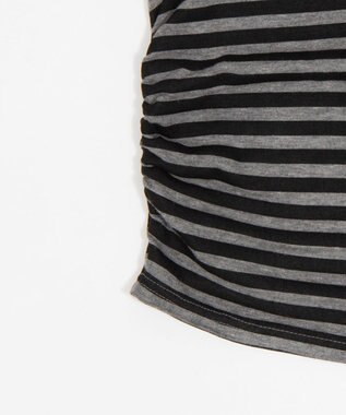 WEGO ヘンリーネックフードロンT グレーボーダー