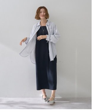 YECCA VECCA イージーケアドロストシャツ Stripe