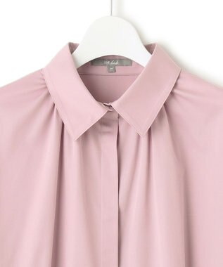 23区 【23区 lab.】ハイカウントコットン ギャザー シャツ モーブピンク系