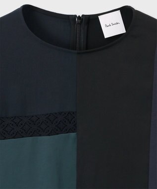 Paul Smith ブロッキング ブラウス ダークグリーン