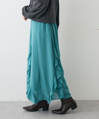 CRAFT STANDARD BOUTIQUE ラッフルロングスカート Blue Green