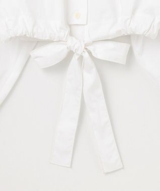 #Newans ウエストリボンショートブラウス ホワイト