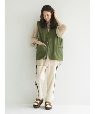 CRAFT STANDARD BOUTIQUE ウ゛ィンテージボイルソデシャーリングチュニック Khaki
