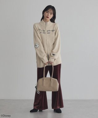 earth music&ecology ナイトメア／ダブルジップニットカーディガン Ecru