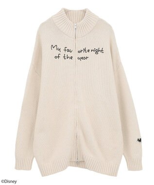 earth music&ecology ナイトメア／ダブルジップニットカーディガン Ecru