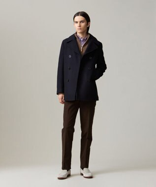 J.PRESS MEN 【KING SIZE】【定番】メルトンピーコート ネイビー系