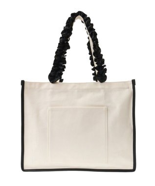 Maison de FLEUR フリルハンドル帆布キャリーオンバッグ Black