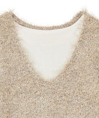 Green Parks ＳＥＴ２点ベスト＋リブワンピース Ivory