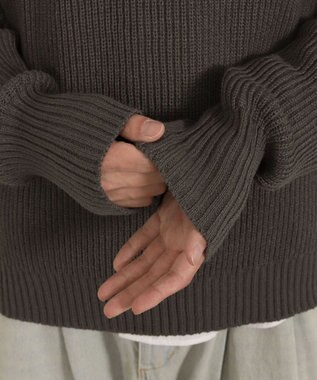 WEGO エルボーパッチVネックプルオーバー グレー