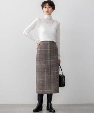 23区 S 【CLASSY.掲載/洗える】スムージーコットン タートルネック ニット ホワイト系