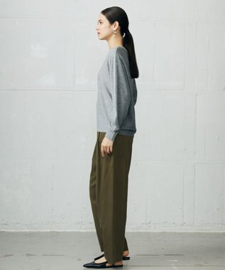 自由区 S セルロースコットンチノコクーンシルエット パンツ ダークオリーブ