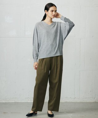 自由区 セルロースコットンチノコクーンシルエット パンツ ダークオリーブ