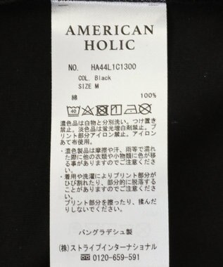 AMERICAN HOLIC ＡＭＩＴＥ’　箔プリントカットプルオーバー Black