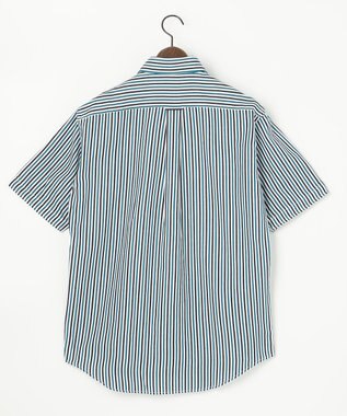 JOSEPH ABBOUD 【イージーケア】ストライプ 半袖シャツ ネイビー系1