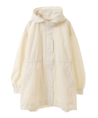 earth music&ecology ドロストミドル丈パーカー アイボリー