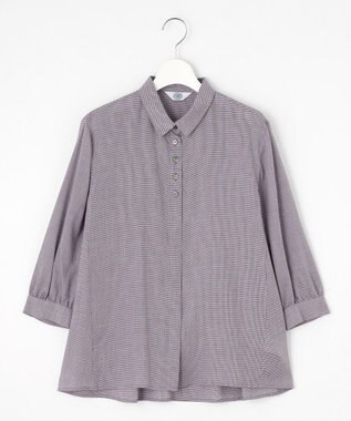 J.PRESS LADIES L 【洗える】ウォッシャブルキュプラツイル シャツ パープルチェック系