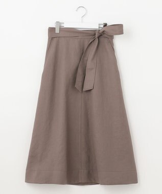 自由区 【接触冷感/セットアップ着用可】トリアセテートツイル フレアスカート ブラウン系