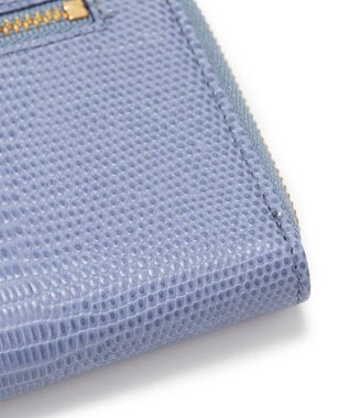 TOPKAPI 【TOPKAPI】イタリアンレザー リザード型押し Lファスナー長財布マチ付き LUCIA ルチア ブルーグレー