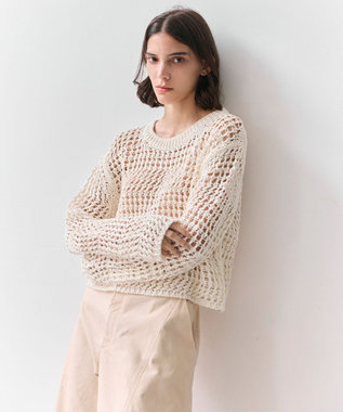 BEIGE， UVITE / コットンメッシュクロップドニット