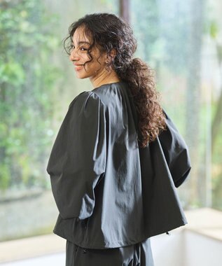 #Newans 【UVカット/撥水/接触冷感】ギャザーブラウス ラッシュガード チャコールグレー