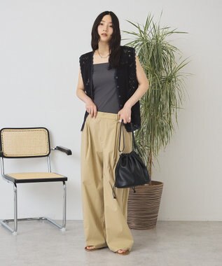 AMERICAN HOLIC 【2点セット】ナイロンAラインワンピース+キャミソール Charcoal Gray