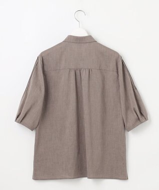 J.PRESS LADIES 【洗える】ラミーポプリン シャツ ブラウス ブラウン系