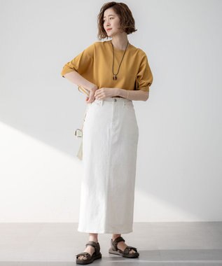 23区 S 【洗える】レーヨンポリエステルストレッチ ドルマン ニット マスタード系