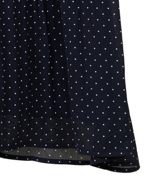 earth music&ecology マジョリカプリーツ半袖ブラウス Dot Navy