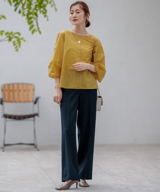 23区 S 【CLASSY.2月号掲載/洗える】TRストレッチギャバ ワイドパンツ ネイビー系