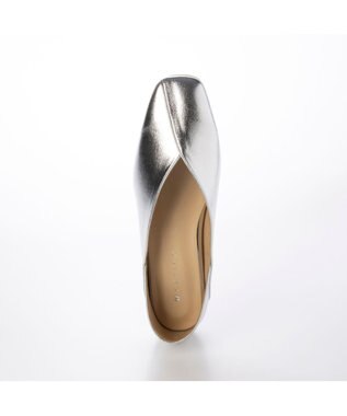 MODE ET JACOMO <carino>スクエアトゥフラットパンプス シルバー