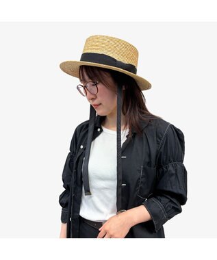 林八百吉商店 un chapeau　紐付きカンカン帽 ナチュラル
