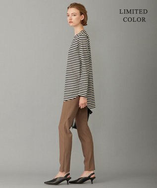 ICB 【WEB限定カラーあり・洗える】 シンプルジャージー ロングスリーブTシャツ ブラックボーダー［WEB限定］系