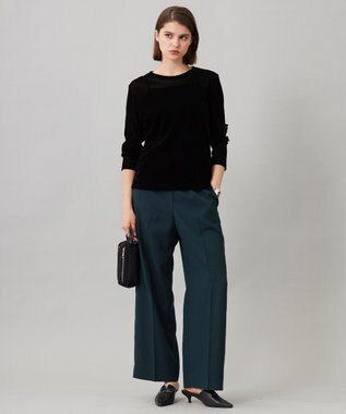 ICB L 【洗える】フロッキーベロア プルオーバー ブラック系