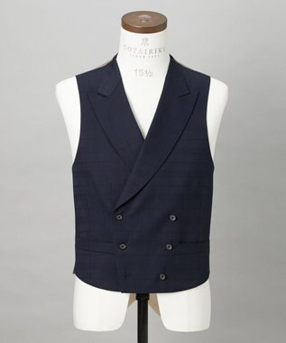 GOTAIRIKU 【山栄毛織】レトロテック 3ピーススーツ ネイビー系4