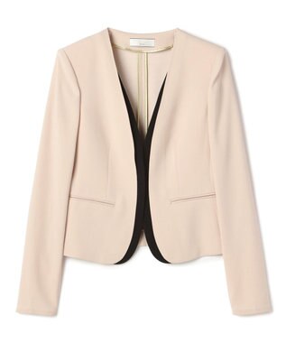 BEIGE， 【Lsize・セットアップ対応】CINDY / ダブルカラージャケット Nude x Black