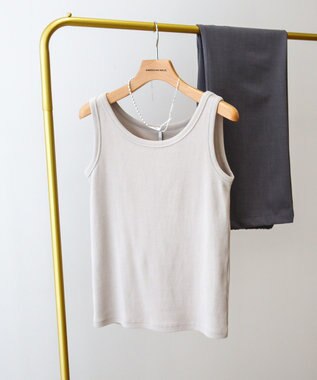 AMERICAN HOLIC 抗菌防臭テレコタンクトップ Gray Beige