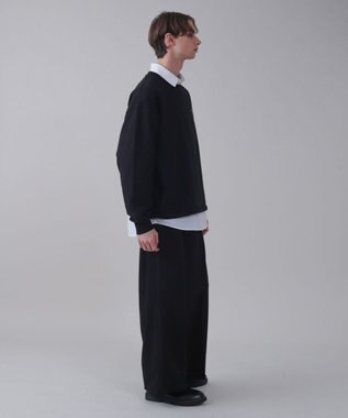 WEGO 【ユニセックス着用ITEM】ショートドロストワンポイント刺繍プルオーバー ブラック